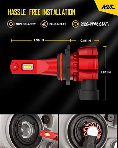 Kac H10/9145/9140 Led Fog Light Bulbs, 6000K Xenon White 6000 Lumens 370% Super Brighter Fog Lights Drl Replacement Lights For Cars, Plug And Play, Pack Of 2 #TOP5