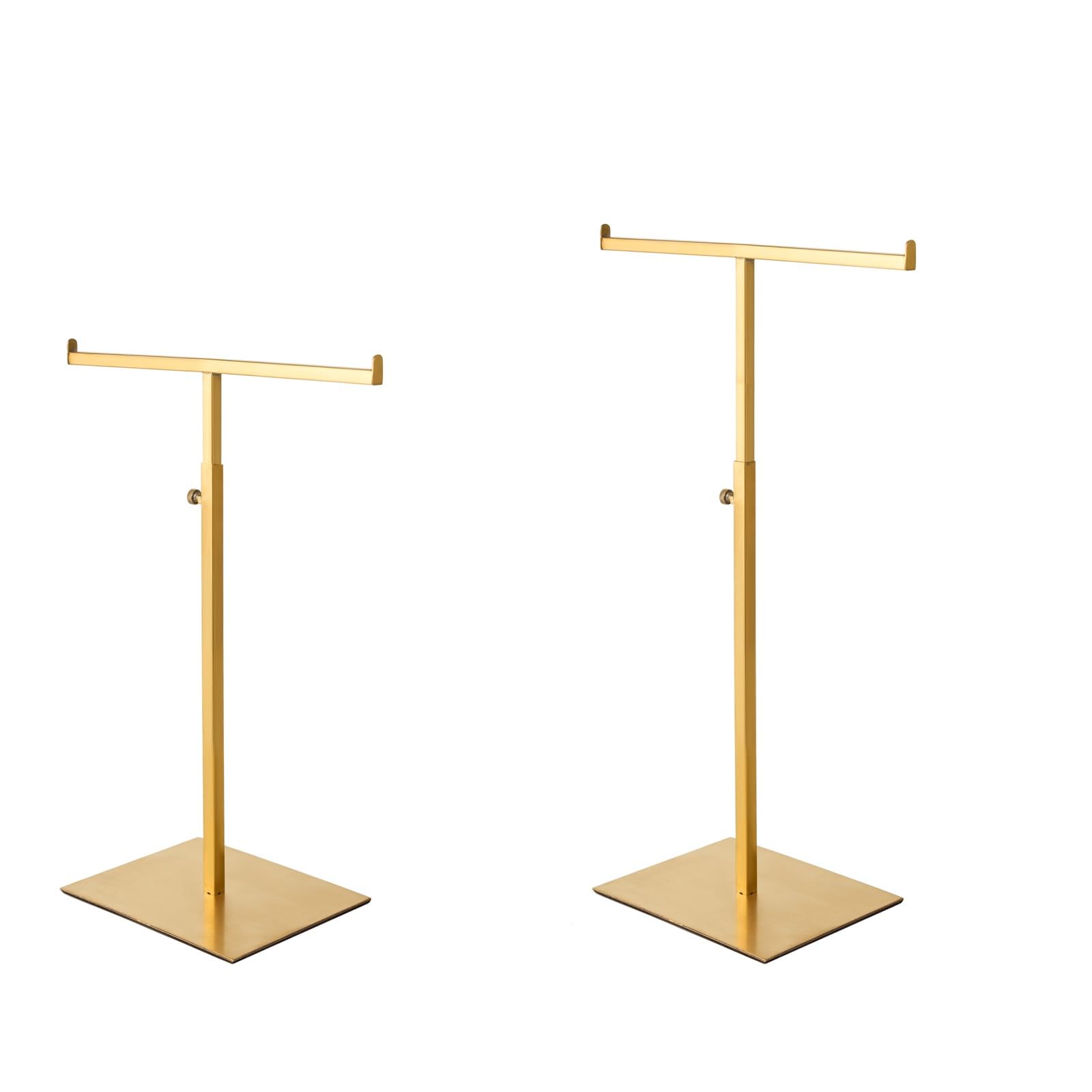 CHANJEYION Purse Display Stand Set of 2 Jewelry Tower Stainless Steel Jewelry Handbags Stand Tabletop for Necklaces Purse Hanger Stands Adjustable Height Organizer Home Store Boutique, Gold