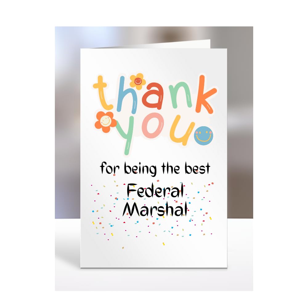 Thank you card for Federal Marshal, men, women, him, her, colleague, boss, manager, supervisor, friend, gifts, presents for christmas, A5-212a_242