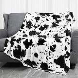 Cow Print Blanket Fleece Soft Warm Plush Cow Blankets Baby Girls Boys Blankets Lightweight Cow Blank