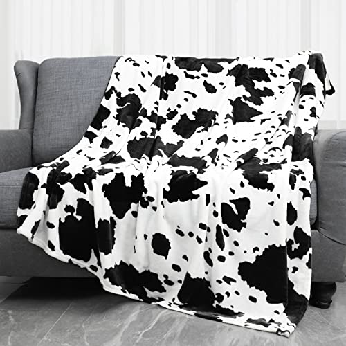 Cow Print Blanket Fleece Soft Warm Plush Cow Blankets Baby Girls Boys Blankets Lightweight Cow Blankets And Throws For Sofa Couch Bed Perfect Cow Gift Kids Adults #TOP1