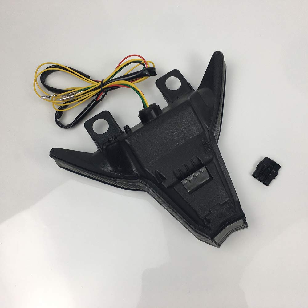 Pour Kawasaki Z1000 ZX10R Ninja250 Ninja400 feu arrière feu arrière LED lumières intégrées clignotants de frein clignotants 2019 2020 2021 2022 2023 (Fumée)
