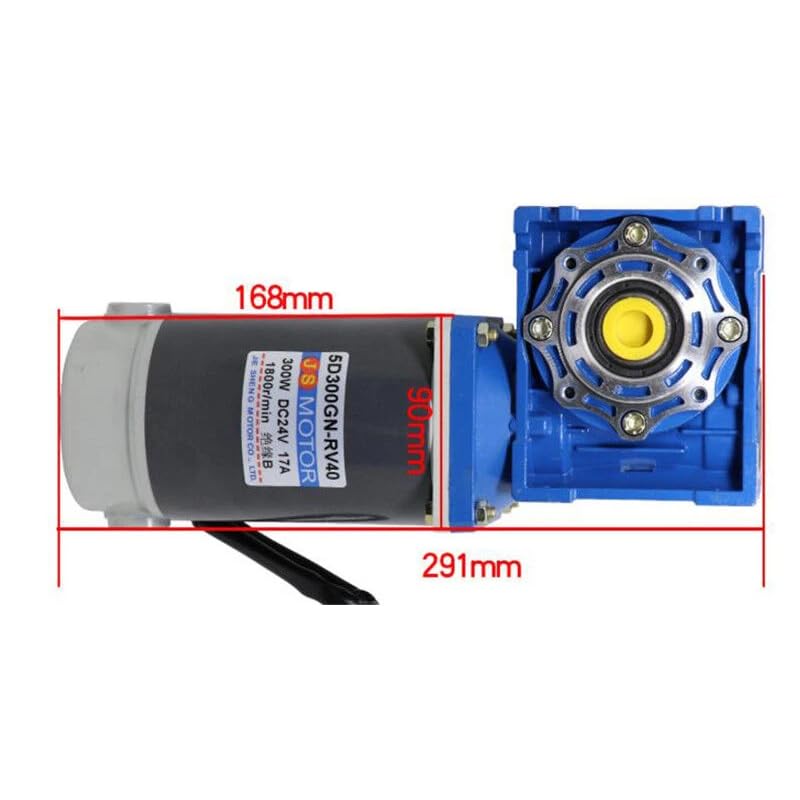 Riduttore Riduttore a Vite Senza Fine DC 12V/24V 300W, Motoriduttore Elettrico per Camper a Coppia Elevata(24V 60K)
