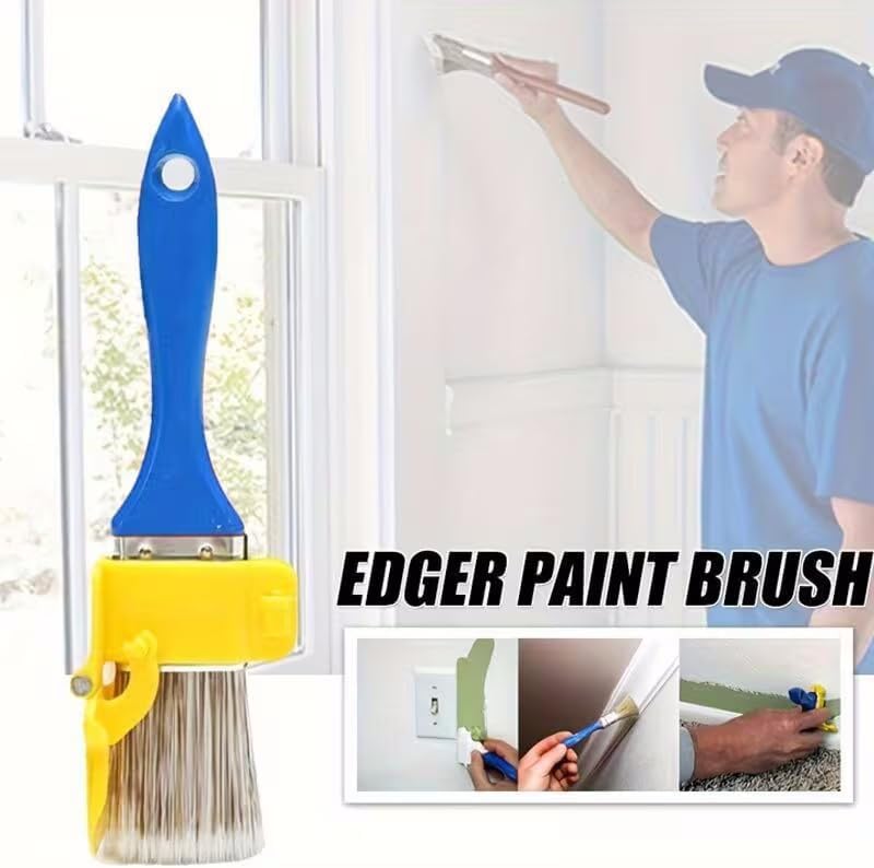 Multi-Purpose Edge Painting Brush, No-Battery Needed Manual Paint Brush, Plastic Handheld Clean-Cut Painter's Tool, Blue