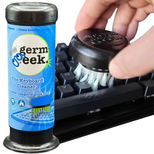 Germ Geek Keyboard & Electronics Cleaning Kit | Patented Precision Brush | Multi-Purpose Tool for Laptop Phone & AirPods | USA-Made Eco-Friendly & Safe Computer Cleaner