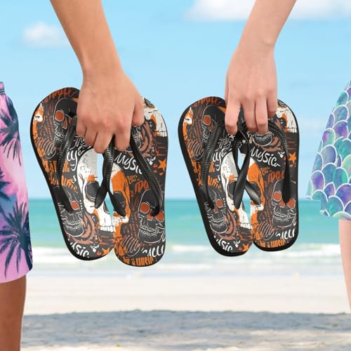 STAYTOP Cool Skull Flip Flops Sandals of Men's & Women's,Sandals Beach Slippers Shower Slides4