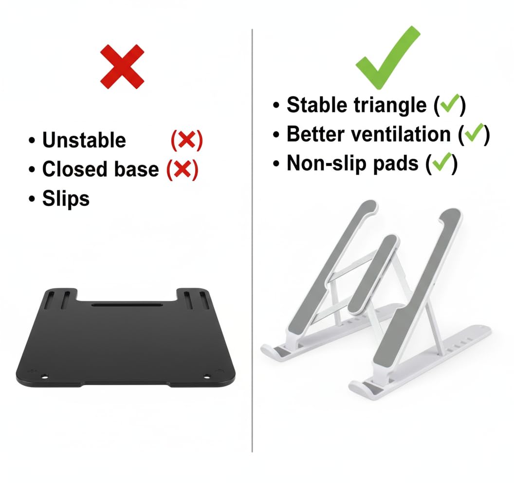 Pincho Supporto portatile da tavolo, pieghevole ventilato supporto per computer portatile, 6 angoli regolabile ascensore portatile portatile stand compatibile con MacBook Lenovo HP PC 10-15.6",