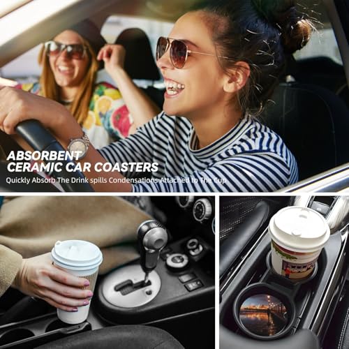 2 Posavasos Ceramic para Portavasos de Carro miniatura 7