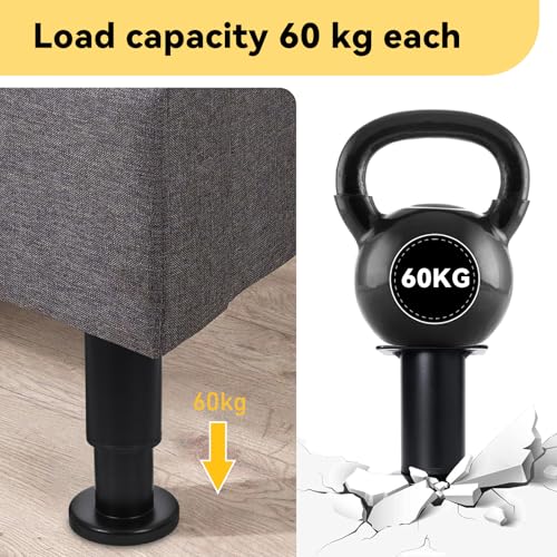 QINGYIWL 4er Set Verstellbare Möbelfüße 12-18cm inkl. Kreuzschlitzschraubendreher – Stabile Edelstahl-Füße für Sofa, Bett, Tisch – Höhenverstellbar, rutschfest, Einfache Montage, Wackelfrei