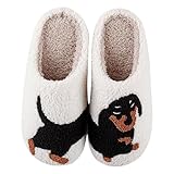 Dachshund Slippers for Womens Man Chicken Slippers for Women Funny Cute Animal Dog Slipper Memory Foam Chicken Fluffy Shoes Dachshund 4142