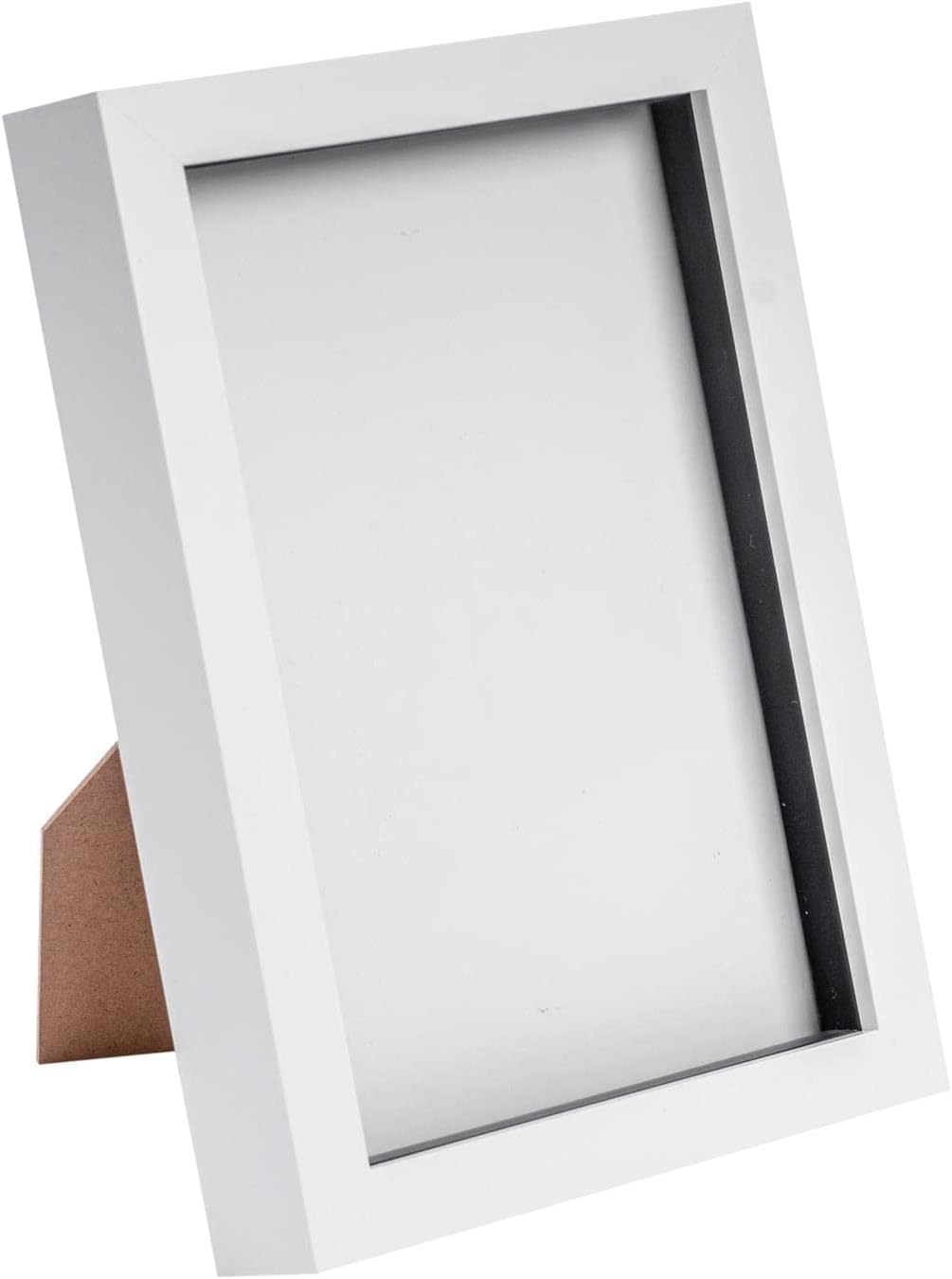 Nicola Spring 3D Shadow Box Photo Frame - A5 (6 x 8") - 3D Photo Frame Picture Frame Memory Box Display Case for Photos, Memorabilia, Artworks, Crafts, Decoration, A5(6x8inch) White