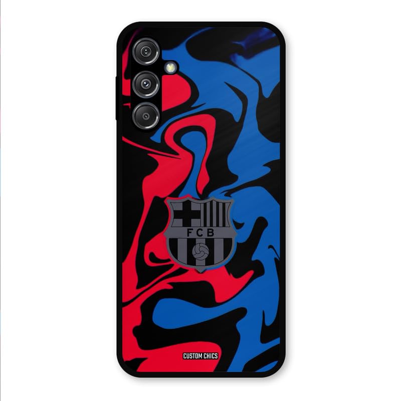 Image of PrintShield FC Barcelona Comic Back Cover for Samsung Galaxy F34, Shockproof Printed Phone Case with Soft TPU Sides & Anti-Slip Grip