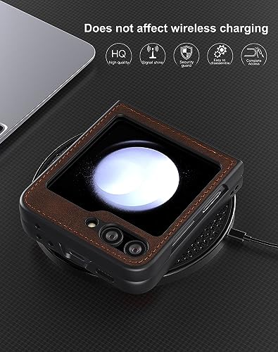 Foluu FOR SAMSUNG GALAXY Z FLIP 5 2023 For Samsung Galaxy Z Flip 5 5G Case, Galaxy Z Flip 5 Leather Case thumb #4