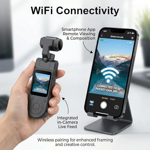 Image of 1080P Handheld Vlog Camera Portable Pocket Action Camera with Rotatable Lens, Mini Body Cam with Audio and Video Recording for Outdoor Sports, Cycling, Travel Vlogging Gimbal Camera