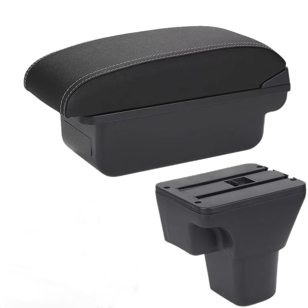 SXQPOCAR For Hyundai Solaris For Accent RB For Verna 2005-2010 Car Armrest Box Storage Box Replacement Parts(C3 Black white NO USB)
