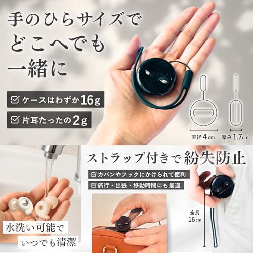 FUARU 耳栓 -Peal - 素材に敏感なあなたへ-フードグレードシリコン使用。安眠 36db低減 睡眠 いびき対策 ライブ 飛行機 勉強 防音 聴覚過敏 水洗い可能 再利用可能 イヤーチップ ノイズリダクション みみせん S M L 替えチップ付き 高遮音 横向き寝対応 日本企画 国内サポート