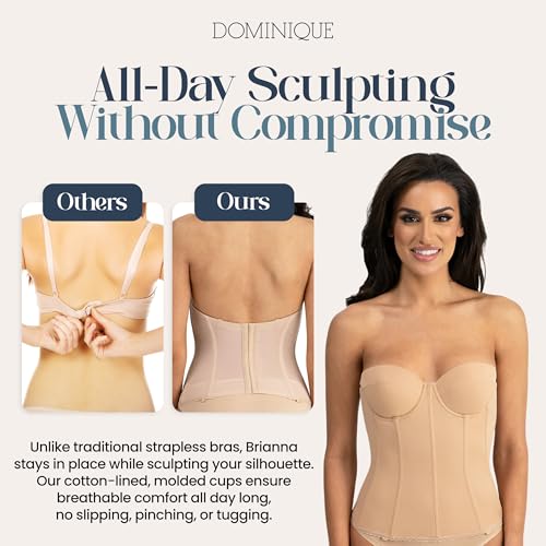 Dominique Women’s Brianna Longline Strapless Bra #8980 – Low Back Bridal Corset with Removable Garters - Lingerie for Women4