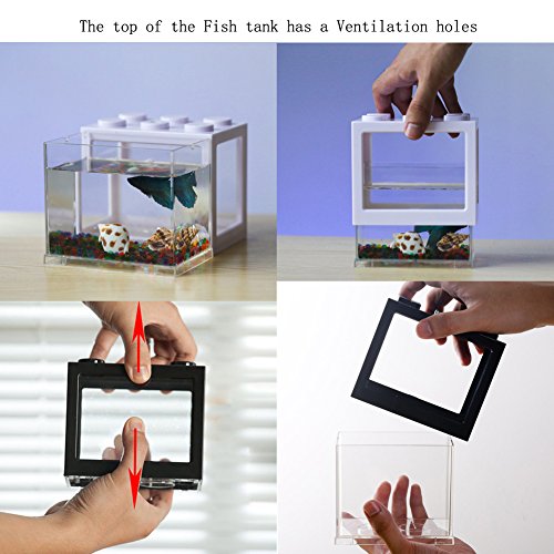 OMEM Mini aquário USB, aquário de LED micro-paisagem de mesa, kit de aquário, blocos de construção s