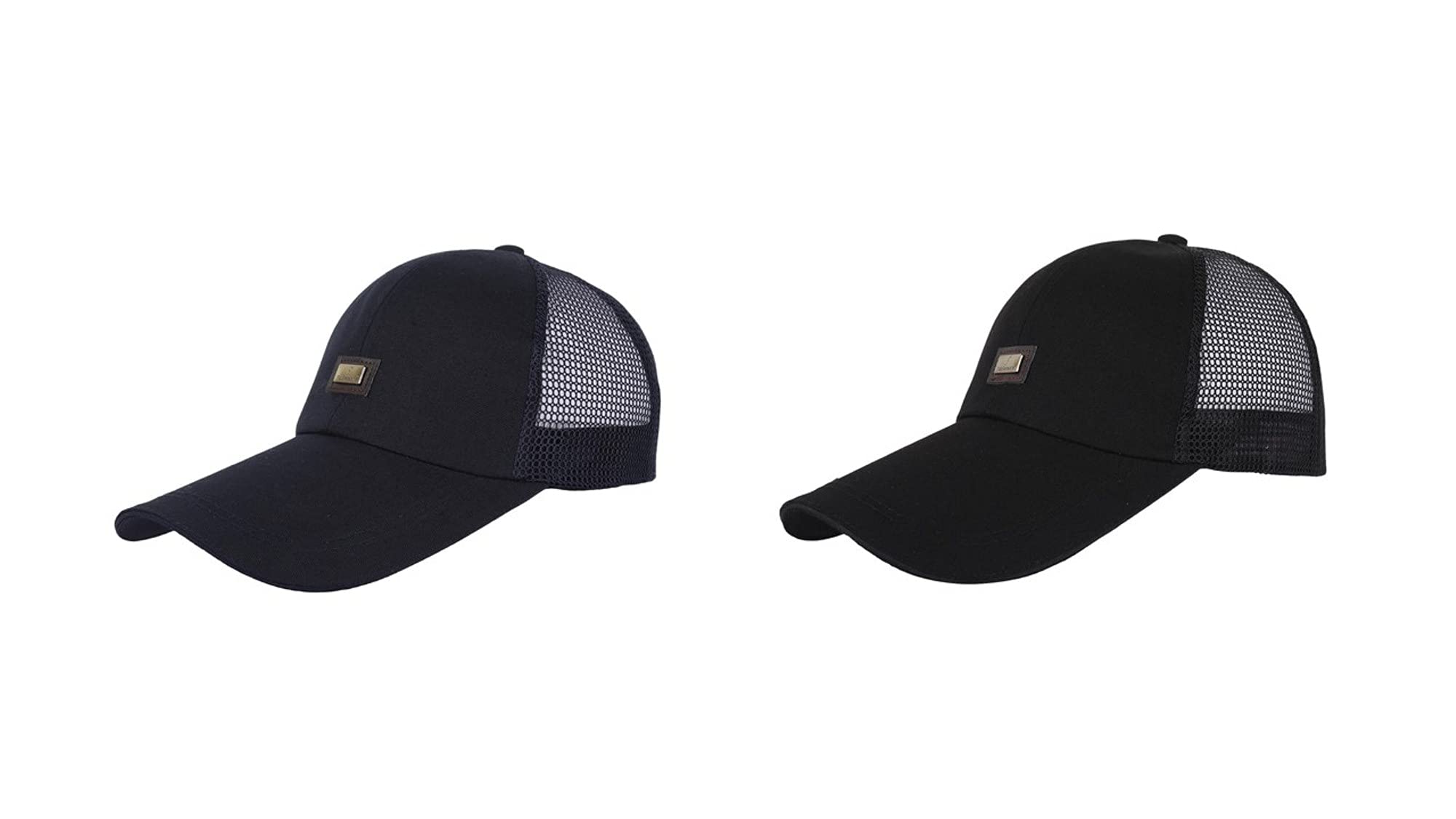 FabSeasons Unisex Cotton Summer Cap And Hat (Pack Of 2) (MC81blue.black-longpeak.pk2_Black, Blue_Free Size)-picture-22