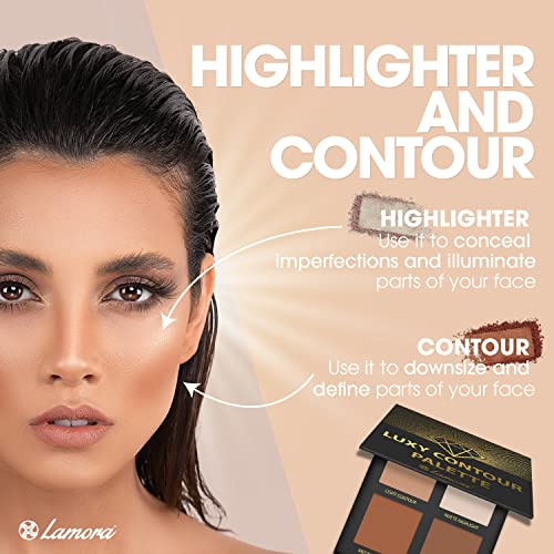 Contouring Palette Contour Kit Puder Makeup - 4 Besondere Matte Farben Mit Spiegel - Für Helle & Dunkle Haut - Vegan, Tierversuchsfrei - Perfekte Geschenkidee