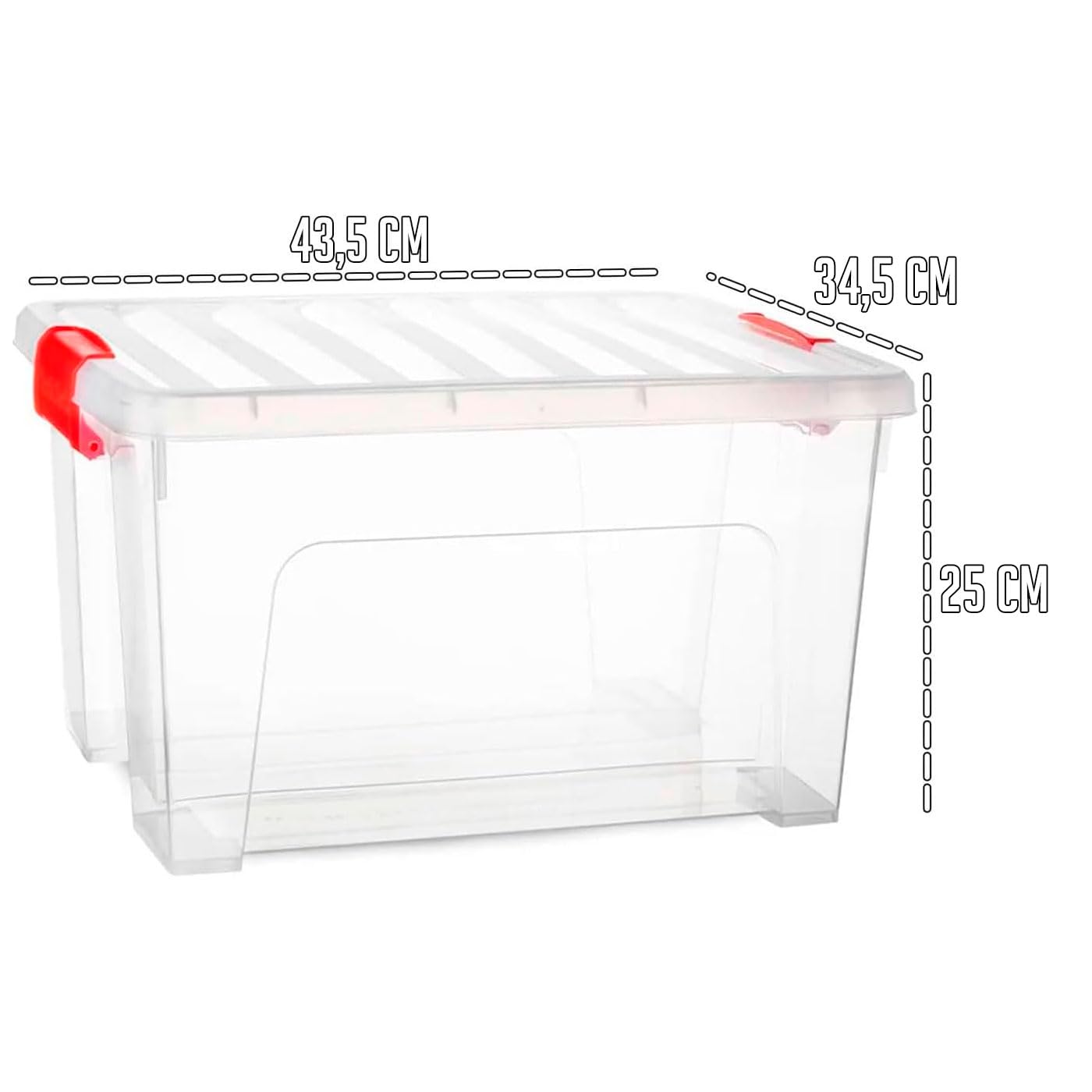 Acan Tradineur - Pack de 6 Cajas de almacenamiento KLIP K2 - Fabricado en plástico - Contenedor para almacenar Libros, ropa, mantas - 34,5 x 43,5 x 25 cm - 25 Litros