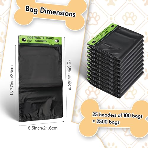 Ireer 2500 Pcs Header Bag Bulk Dog Pet Waste Bags Bulk Poop LeakProof Easy Single Pull Bags for Poop Dog Station Fit Hang Hole Dispenser Pet Waste Bag for Home Outdoor - Thumbnail 2