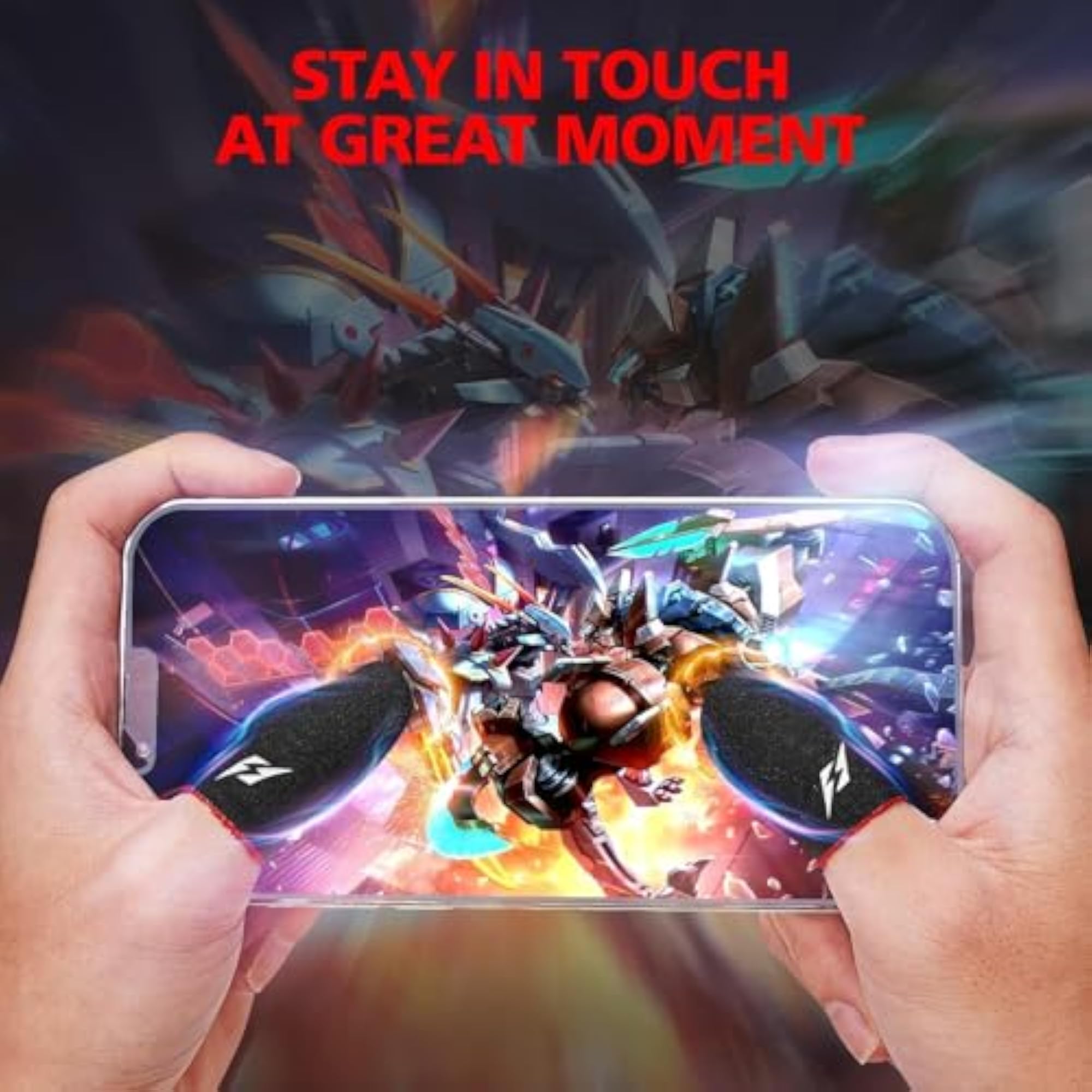 Mobile Gaming Thumb & Finger Sleeves, Anti-Slip Touch-Sensitive