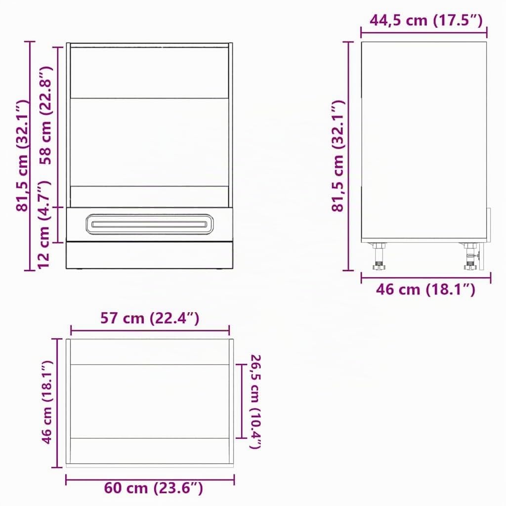vidaXL Armoire à Four Kalmar chêne Sonoma Bois d'ingénierie, unité de Four, Armoire de Four de Cuisine, unité de Base de Four