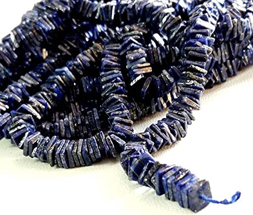 Perles lapis heishi pour créer votre propre collier d'été en pierres bleues