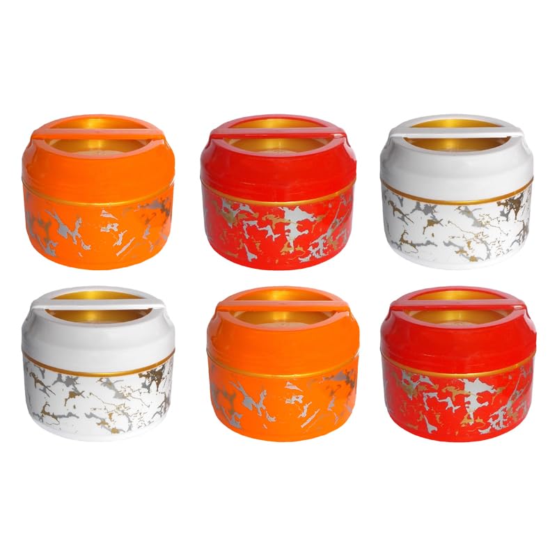 Salsa Insulated Lunch Box 200ML Container Hot Fresh Food Leak Proof Plastic Storage Inside Stainless Steel Food Grade Tiffin for Kids Birthday Party Return Gift (6 Pcs)