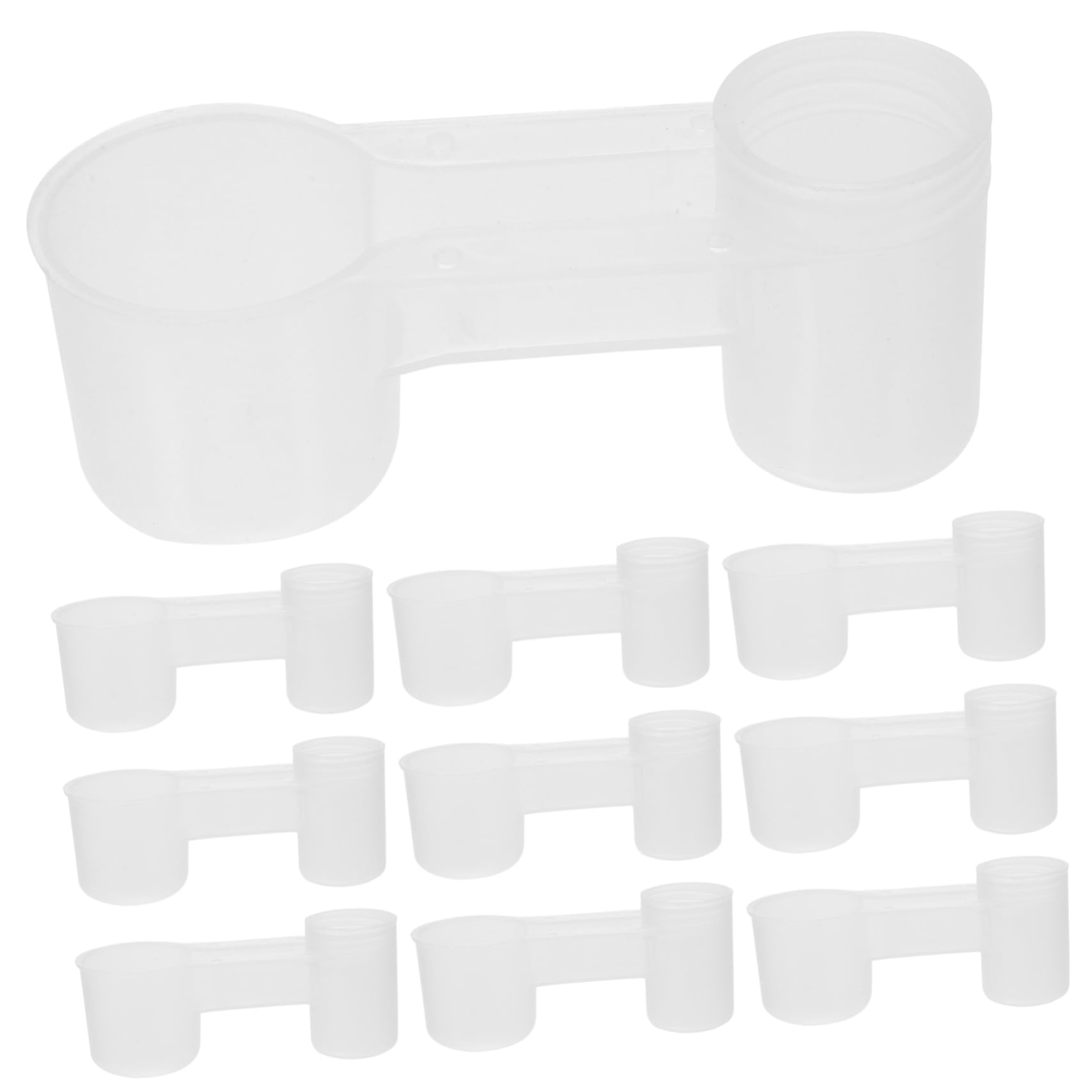 YARNOW Bevitore per Uccelli e Piccioni 10 Pezzi in Plastico Bianco Doppia Uscita Facilmente Pulibile e Resistente per Casa e Negozio di Animali