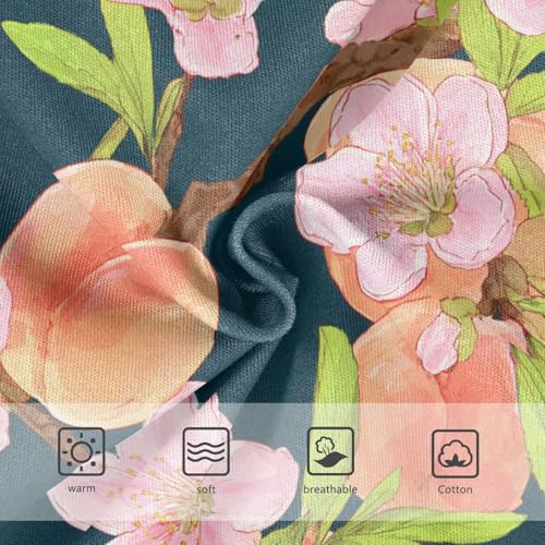 Wusikd Peach Fruit Peach Blossoms Girls' Underwear Cotton Girls Briefs Soft Toddler Underwear 2T3