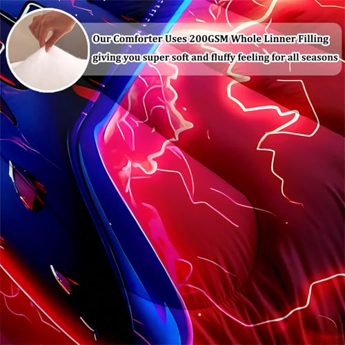 ASKOTU Full Bedding Sets for Boys Kids, 4 Pcs Gaming Full Comforter Set for Boys, Gamer Full Bedding Set All Season — view 6
