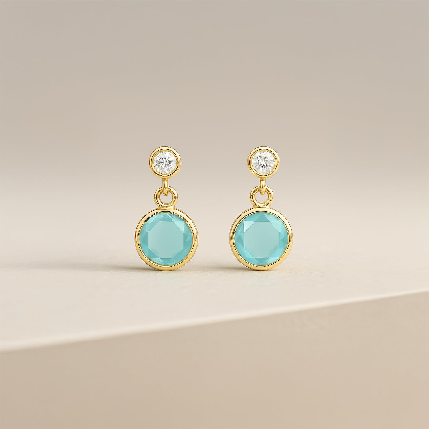 CARISSIMA Damen 9 Karat Gelbgold Zirkonia Gold Ohrringe Tropfenform, Grün