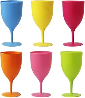 Cabilock Colored Wine Glasses Set of 6, Easter Party Wine Goblets Beverage Drinking Cups for Wife Mom Wedding Anniversary Christmas Birthday Dinner Parties Bars