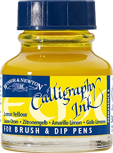 Winsor & Newton Calligraphy Ink Bottle, 30 ml - Lemon Yellow , 1111345
