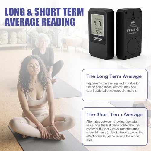 Life Basis Home Radon Detector, Portable Radon Tester for Home with Long and Short Term Radon Monitoring 0-500 pCi/L Range Battery Operated (Including Battery) - Image 5