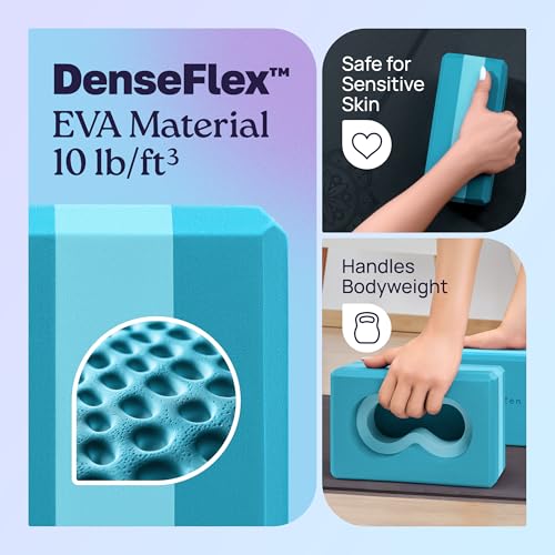Deep-Zen® Yoga Blocks Wrist Support; Yoga Blocks 2 Pack with Knee Pads and Strap to Put Less Weight on Wrists; Durable, Versatile Yoga Brick Exercise Block Set, Blocks Yoga - Image 5