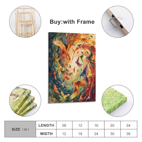 Impression sur toile oiseau murale de qualité premium 40x60cm