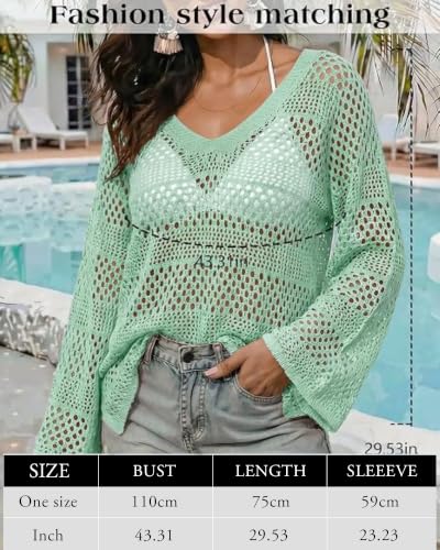 Image of CoCozy Crochet Cover Up for Women Mesh Hollow Out Bikini Cover Ups for Swimwear Summer Swimsuit 2026