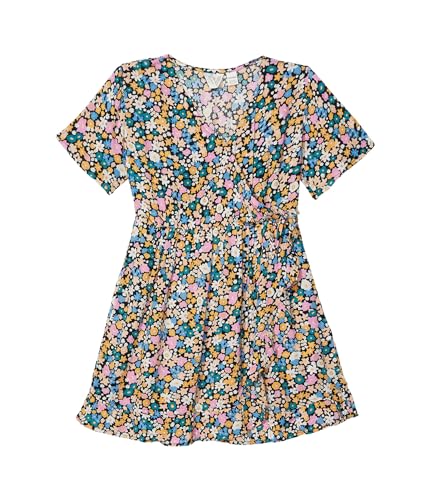 Vestido de patinadora Roxy para niña en color azul de manga corta