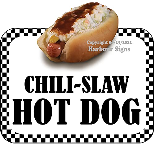 Generic Chili Slaw Dog Vinyl Sticker 10x9 by Harbour Signs