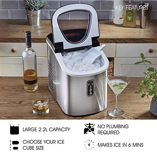 Automatische Eiswürfelmaschine Infrarotsensor Macht 10kg/22lbs pro 24 Stunden 112W Eismaschine mit Soft-Touch-Steuerung… – Bild 3