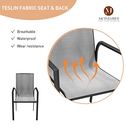 Mondawe Textilene Outdoor Dining Chairs Cast Aluminum Sling Patio Chairs Weather Resistant High Back Lightweight Stackable Chairs For Backyard Lawn Garden thumb #2