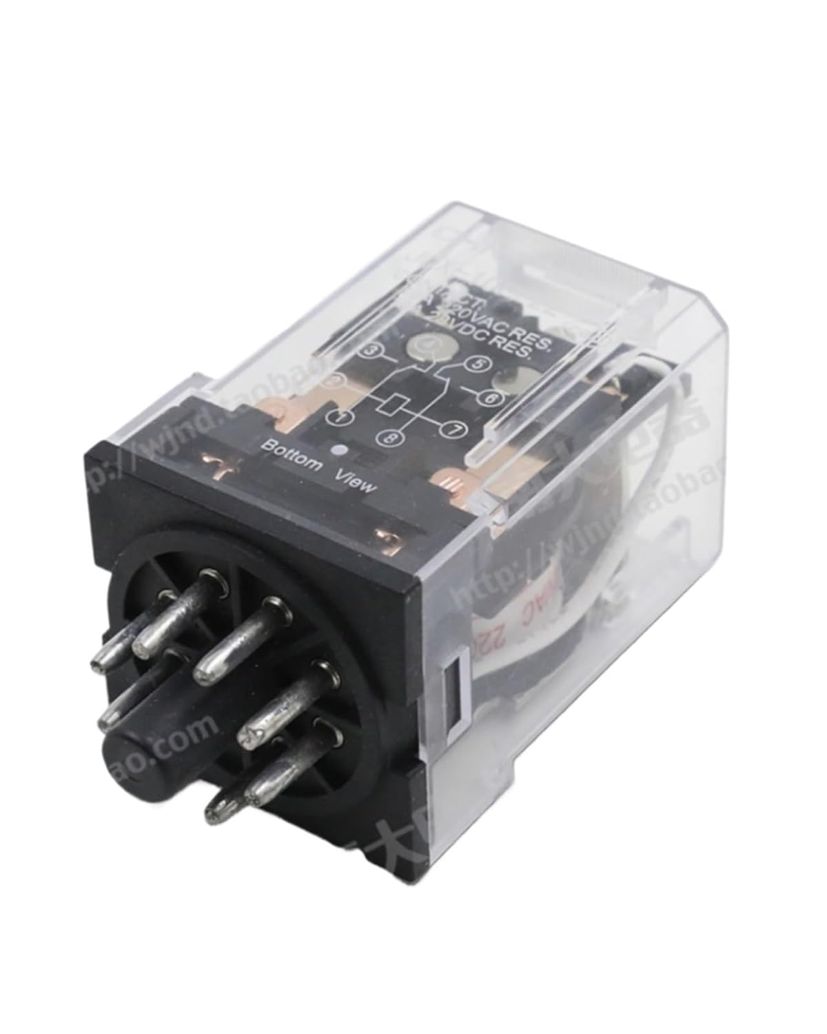 JQX-10F/2Z 220V 24V Small electromagnetic high Power Relay with Light 8 pins(JQX 10F3Z,AC24V AC)