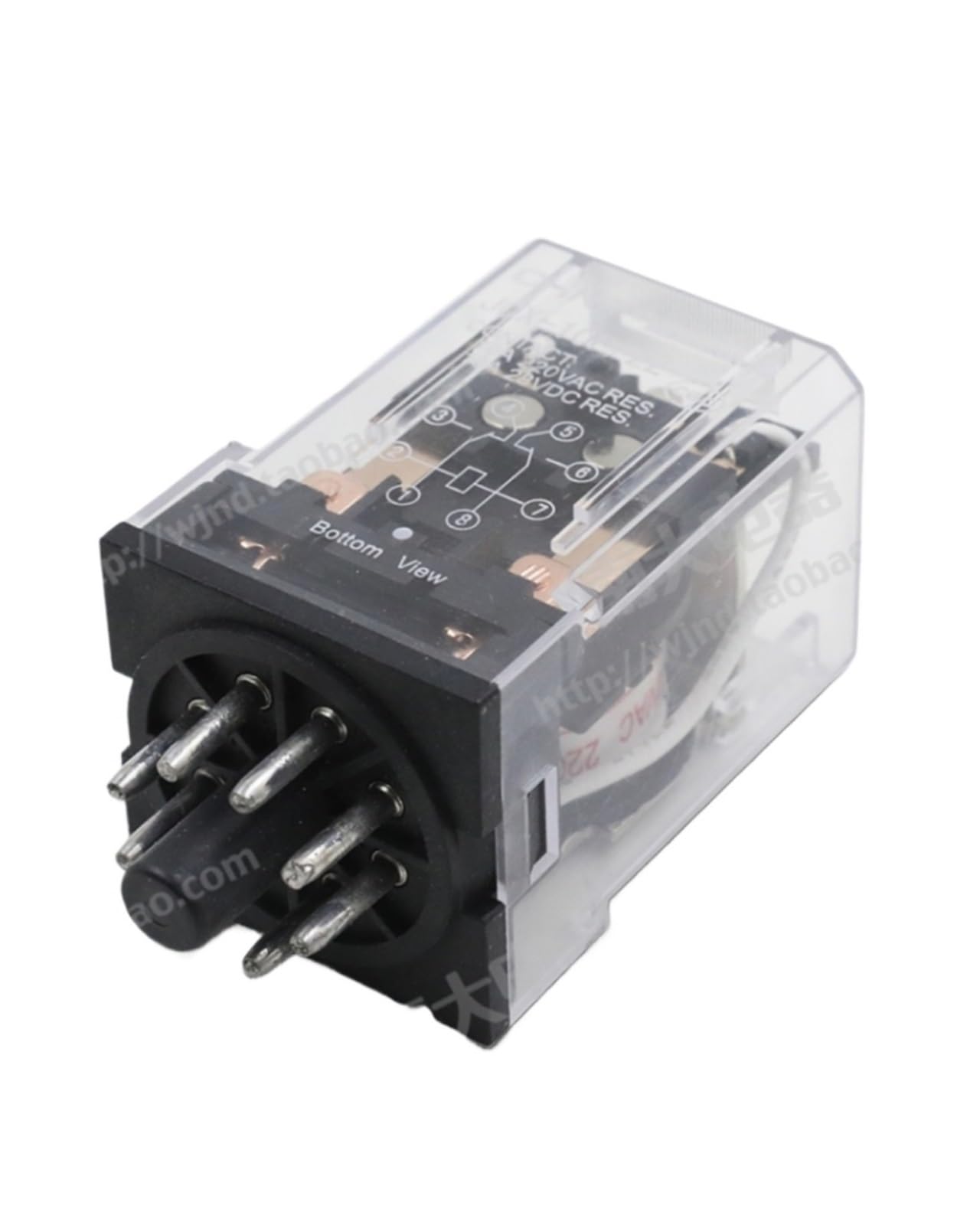 JQX-10F/2Z 220V 24V pequeño relé electromagnético de alta potencia con luz 8 pines(JQX 10F2Z,AC220V)