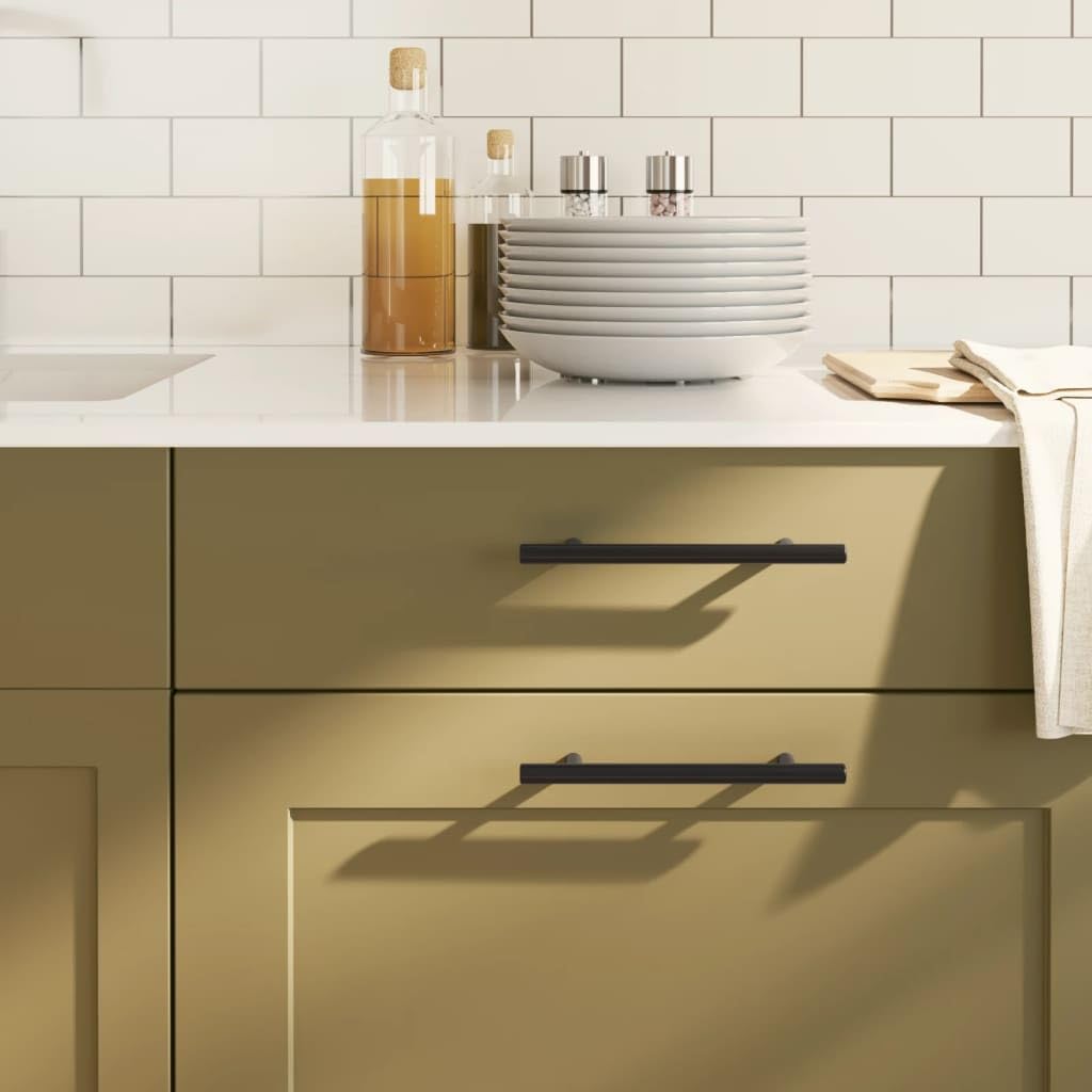 Maniglie per Mobili 20 pz Nere 128 mm in Acciaio Inox,Maniglie Moderne,Maniglie Cassetti,Maniglie per Mobili-3203605