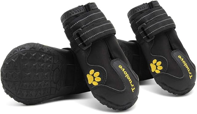 MOKCCI Truelove Dog Boots Waterproof Dog Shoes with Reflective Straps for Small Medium Large Dog Outdoor