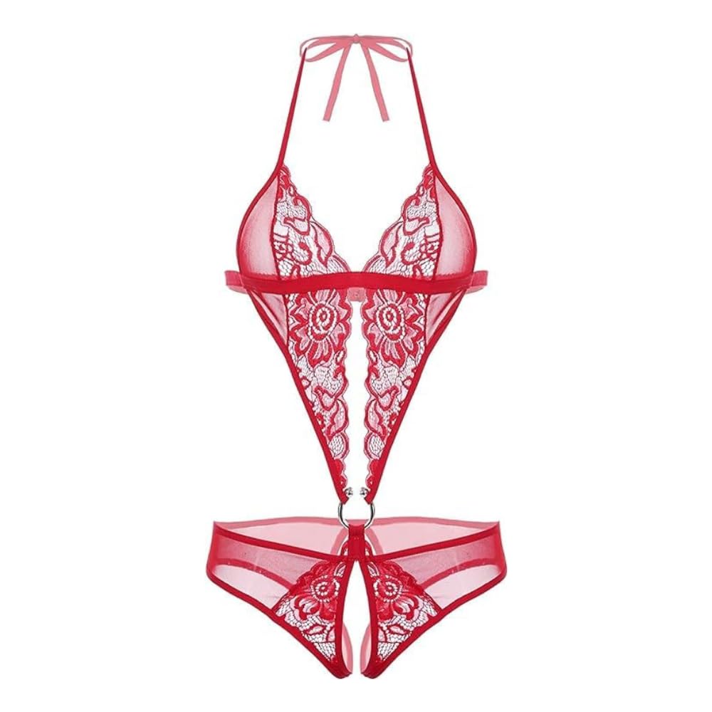 chill pookie Women Lace Bodysuit Teddy Lingerie | Sleeveless Deep Neck | Elegant & Comfortable Nightwear-picture-30