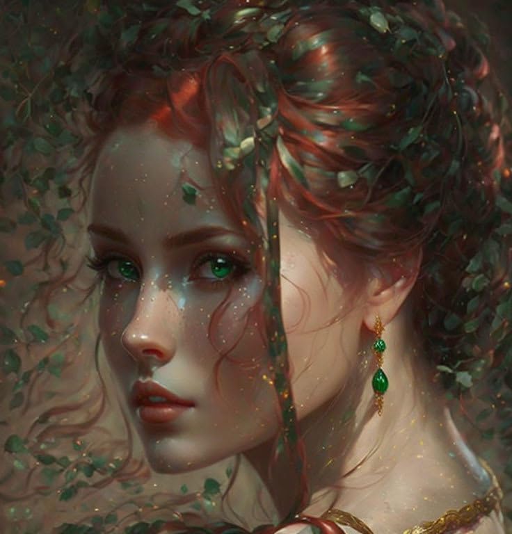 Tableau sur toile portrait d'une femme rousse authentique art mural 58x90 cm moderne